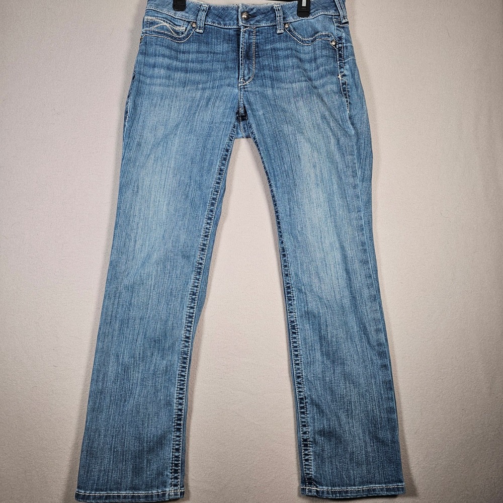 Ariat Mid Rise Straight Icon‎ Jeans Womens 32x30 Blue Western Ranch Cowgirl